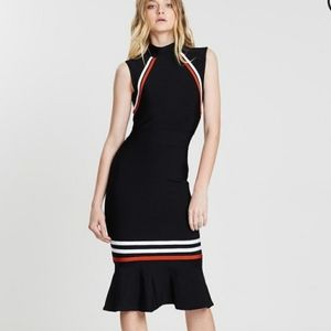New Elliatt Serene Mock-Neck Flared Hem Midi Dress